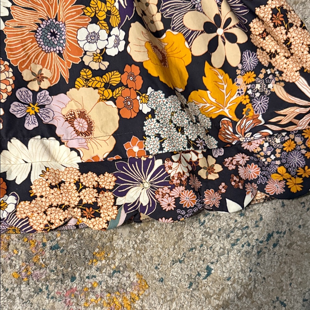 Listicle Floral 2/4 Sleeve Dress w/ Scalloped Hem L - Picture 2 of 8